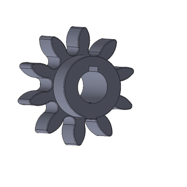 S222 - Star Gear, 10-Tooth, B-Hub, 1-1/4" Bore, 2-1/4" LTB, 3/8" Keyway