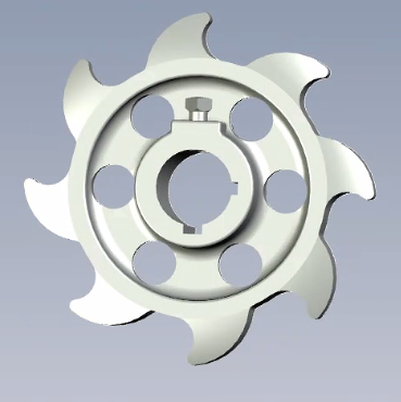 SP323-H - Sprocket, 8-Tooth, 1-1/2" Bore, 2-1/4" LTB, 3/8" & 1/4" Keyways, w/ Air Holes