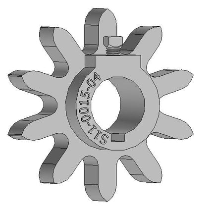 S324-S - Star Gear, 10-Tooth, 4" PD, 5" OD B-Hub, 1-1/2" Bore, 1-3/4" LTB, Cooling Section, Steel 4140