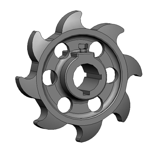 SP323-H - Sprocket, 8-Tooth, 1-1/2" Bore, 2-1/4" LTB, 3/8" & 1/4" Keyways, w/ Air Holes