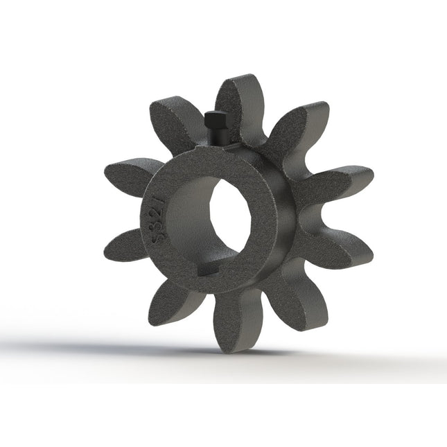 S321 - Star Gear, 10-Tooth, 1-1/2" Bore, 2-1/4" LTB, 3/8" Keyway, Cast Iron