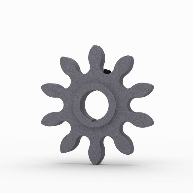 S313 - Star Gear, 10-Tooth, 1-1/2" Bore, 15/16" LTB, 1/4" Keyway, Cast Iron