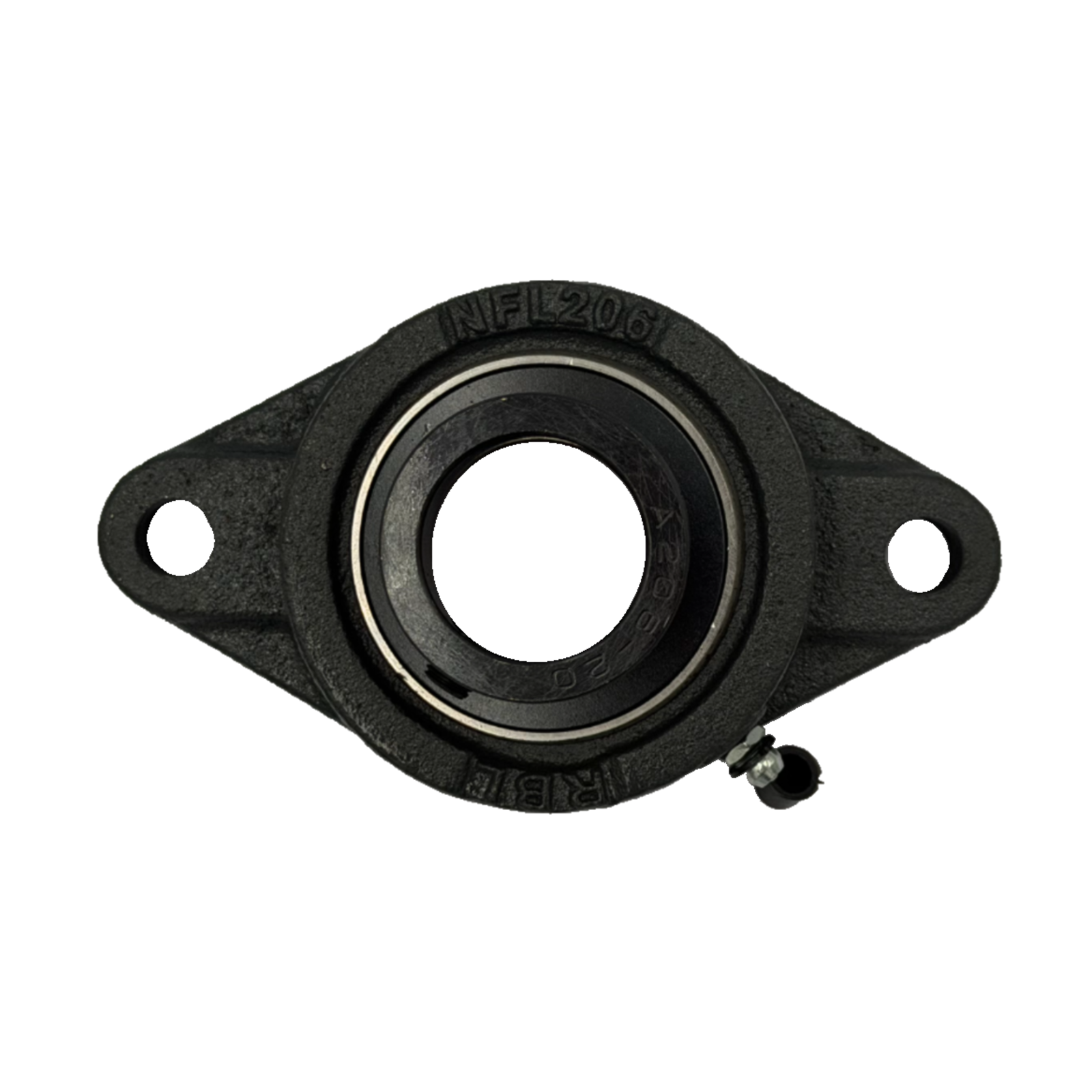 Bearing, 2-Bolt Flange, ECC Lock, 1-1/4" Bore Series 206, Cast Iron Housing, 4-32/64" C2C Holes