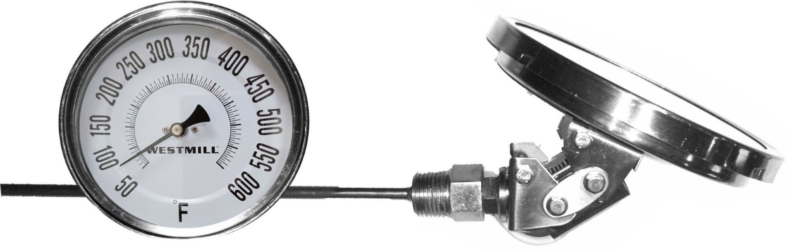 GAGE51201 - Thermometer, Bimetal Gauge, 5" Dial, 12" Stem, 1/2" NPT, 600°F
