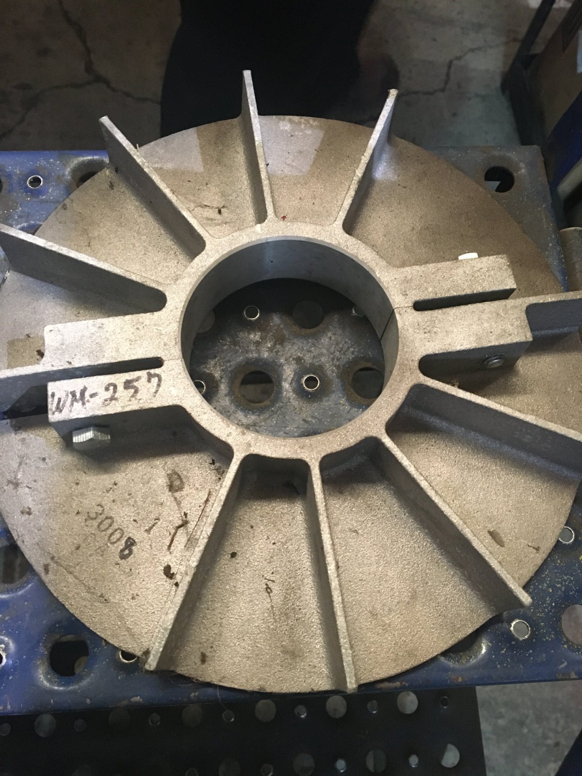 WM-257 - Heat Slinger, 3-7/16" Bore, 10-1/2" OD, 1-3/8" H, Base Casting #3007, Aluminum