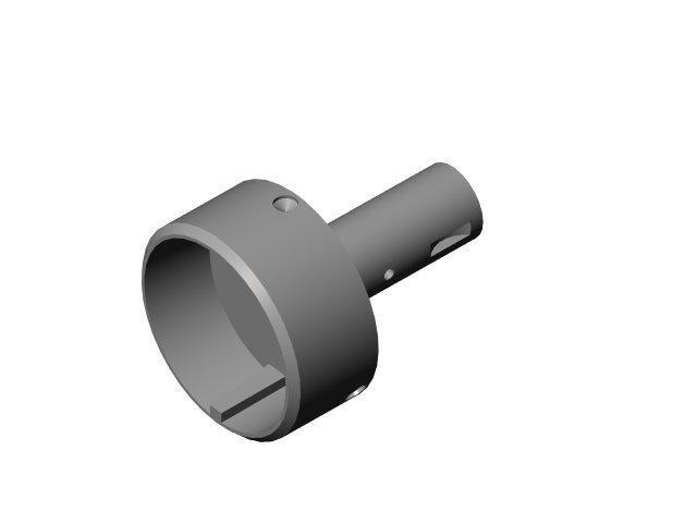 G211 - Gudgeon, For 3-3/4" x .125" Tube, 1-1/4" x 3" Shaft, 1/4" WR Kwy, PH, Iron