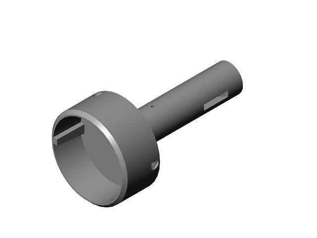 G213 - Gudgeon, For 3-3/4" x .125" Tube, 1-1/4" x 5" Shaft, 1/4" WR Kwy, PH, Iron