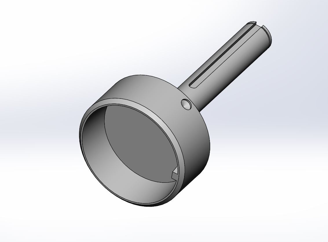 G112 - Gudgeon, For 4" x .125" Tube, 1" x 6" Shaft, 1/4" x 4" Sq Kwy, S-Ring, Steel