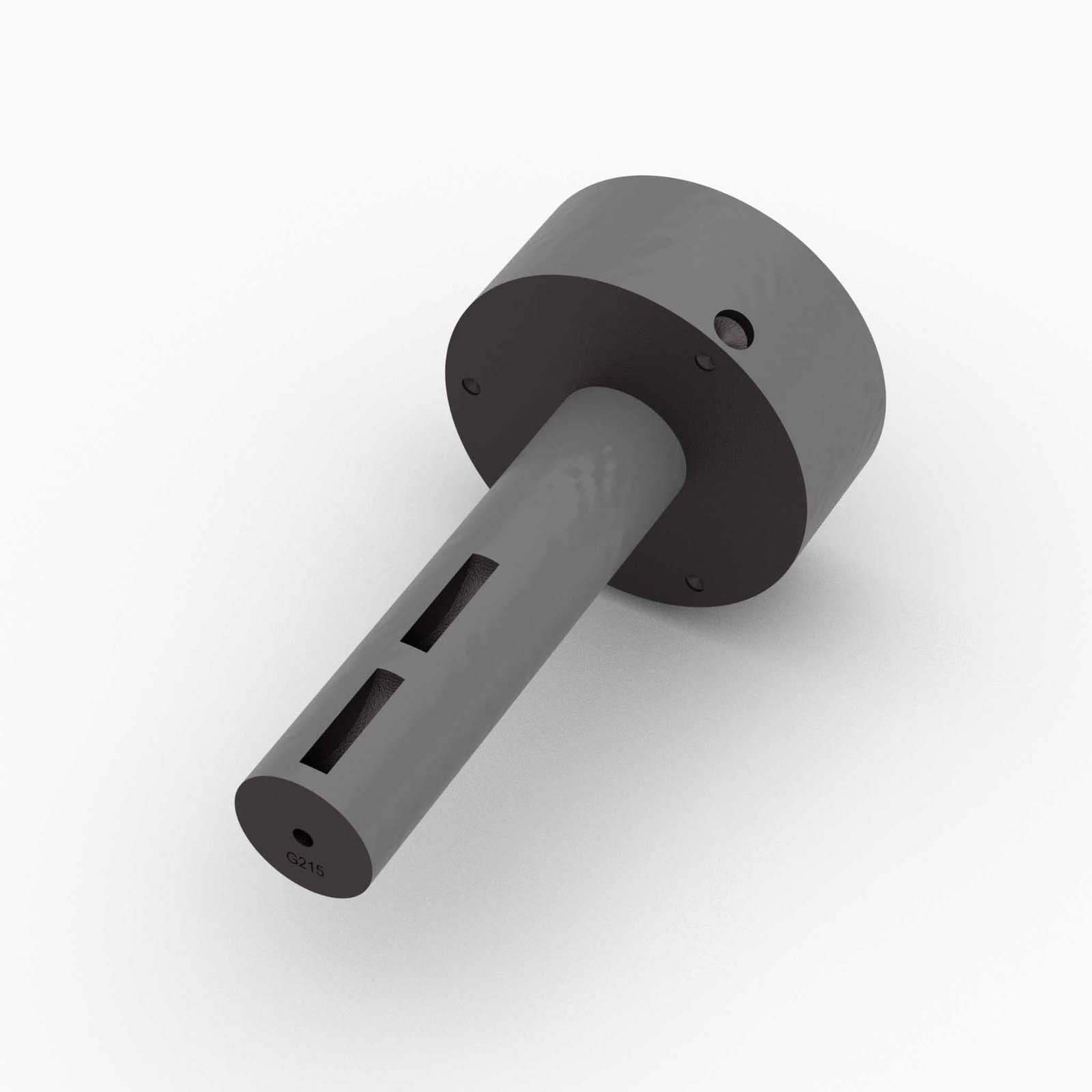 G215 - Gudgeon, For 3-3/4" x .125" Tube, 1-1/4" x 5" Shaft, 2 x 1/4" WR Kwys, Steel
