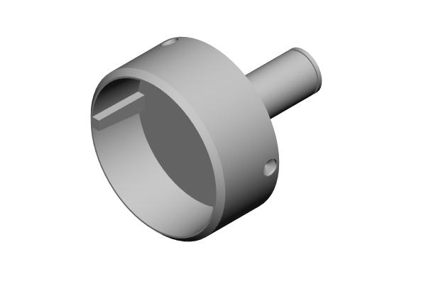G101-M - Gudgeon, For 4" x .125" Tube, 25mm x 64mm Shaft, S-Ring, Steel