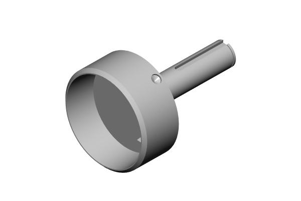 G111-M - Gudgeon, For 4" x .125" Tube, 25mm x 100mm Shaft, 8mm x 53 mm Sq Kwy, S-Ring, Steel
