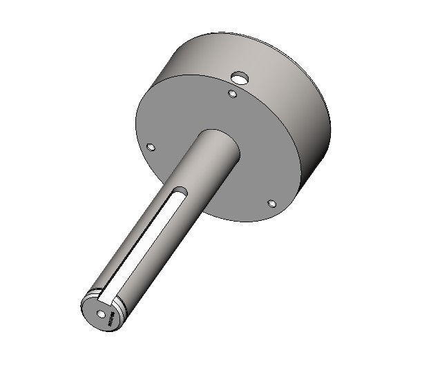 G112-M - Gudgeon, For 4" x .125" Tube, 25mm x 148mm Shaft, 8mm x  94mm Sq Kwy, S-Ring, Steel