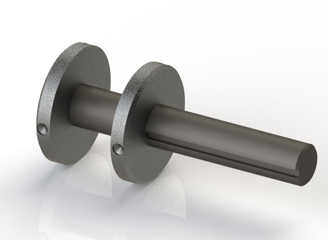 G119 - Gudgeon, For 3-3/4" x .125" Tube, 1-1/4" x 5" Shaft, 1/4" FL Kwy, Steel