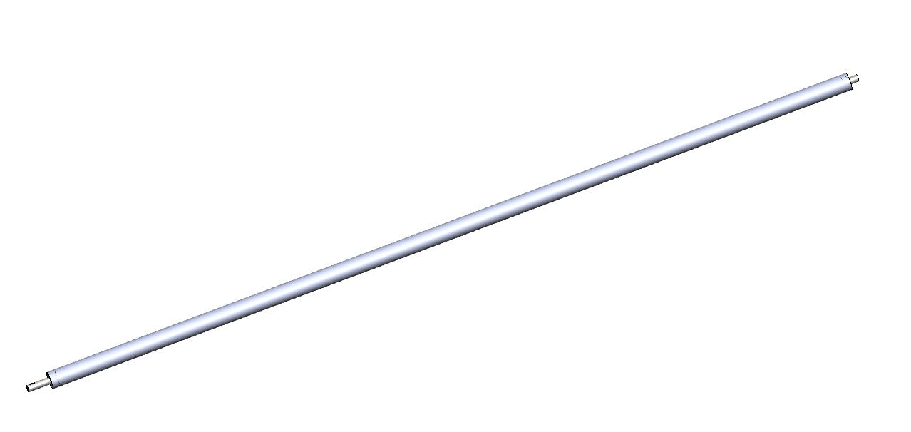 WM-340 - Roll Assy, 3-3/4" OD x 180" Face, 1-1/2" x 5" (3/8" WR Kwy) & 2" (No Kwy) Shafts, Iron & Steel