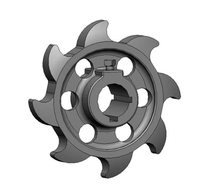 SP323-H - Sprocket, 8-Tooth, 1-1/2" Bore, 2-1/4" LTB, 3/8" & 1/4" Keyways, w/ Air Holes
