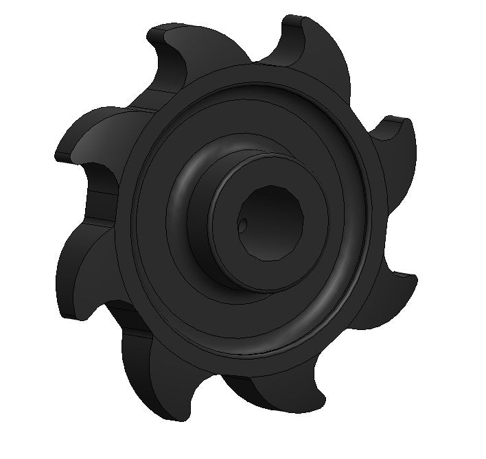 SP221 - Sprocket, 8-Tooth, 1-1/4" Bore x 2-1/4" LTB, 3/8" Kwy