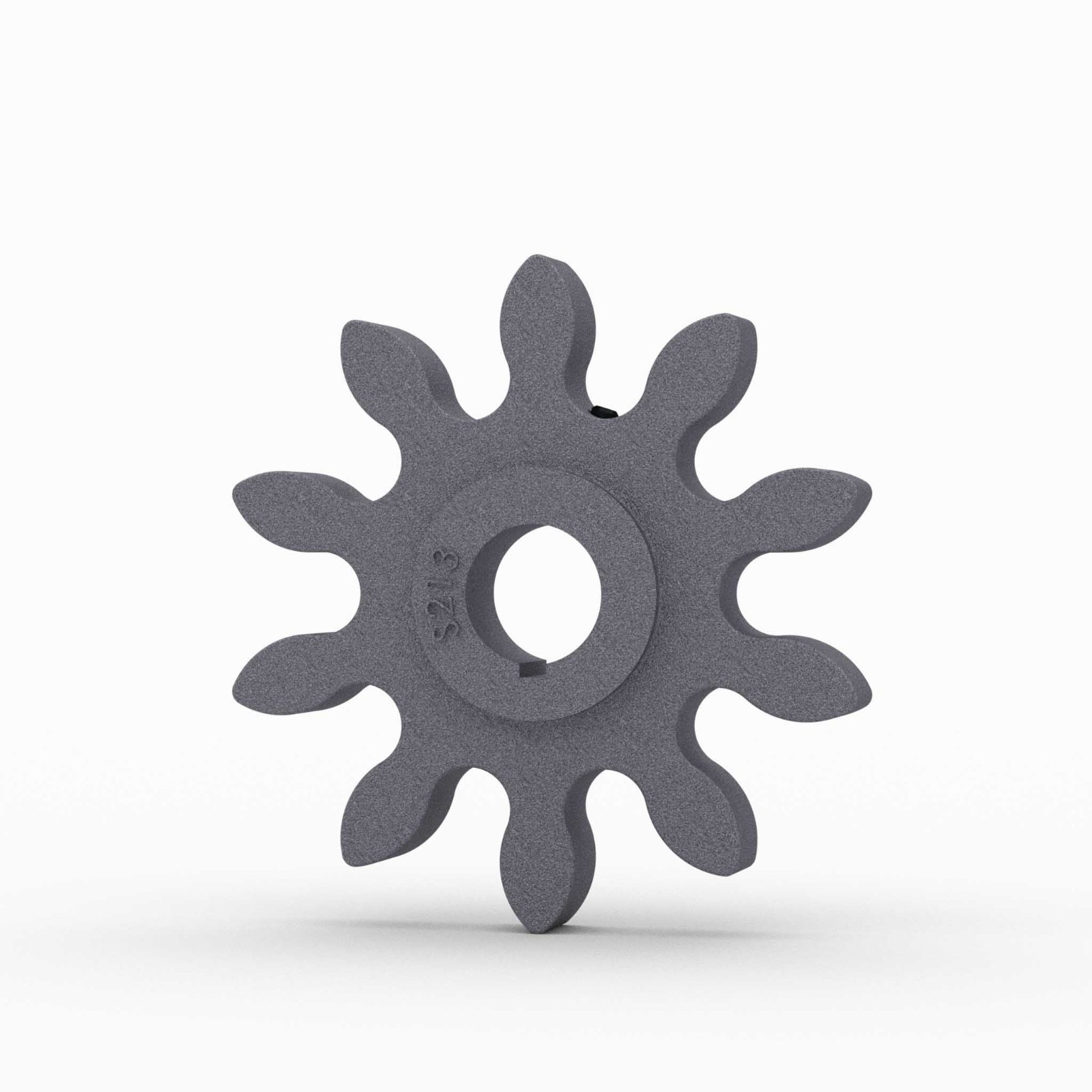 S213 - Star Gear, 10-Tooth, A-Hub, 1-1/4" Bore, 15/16" LTB, 1/4" Keyway, Cast Iron