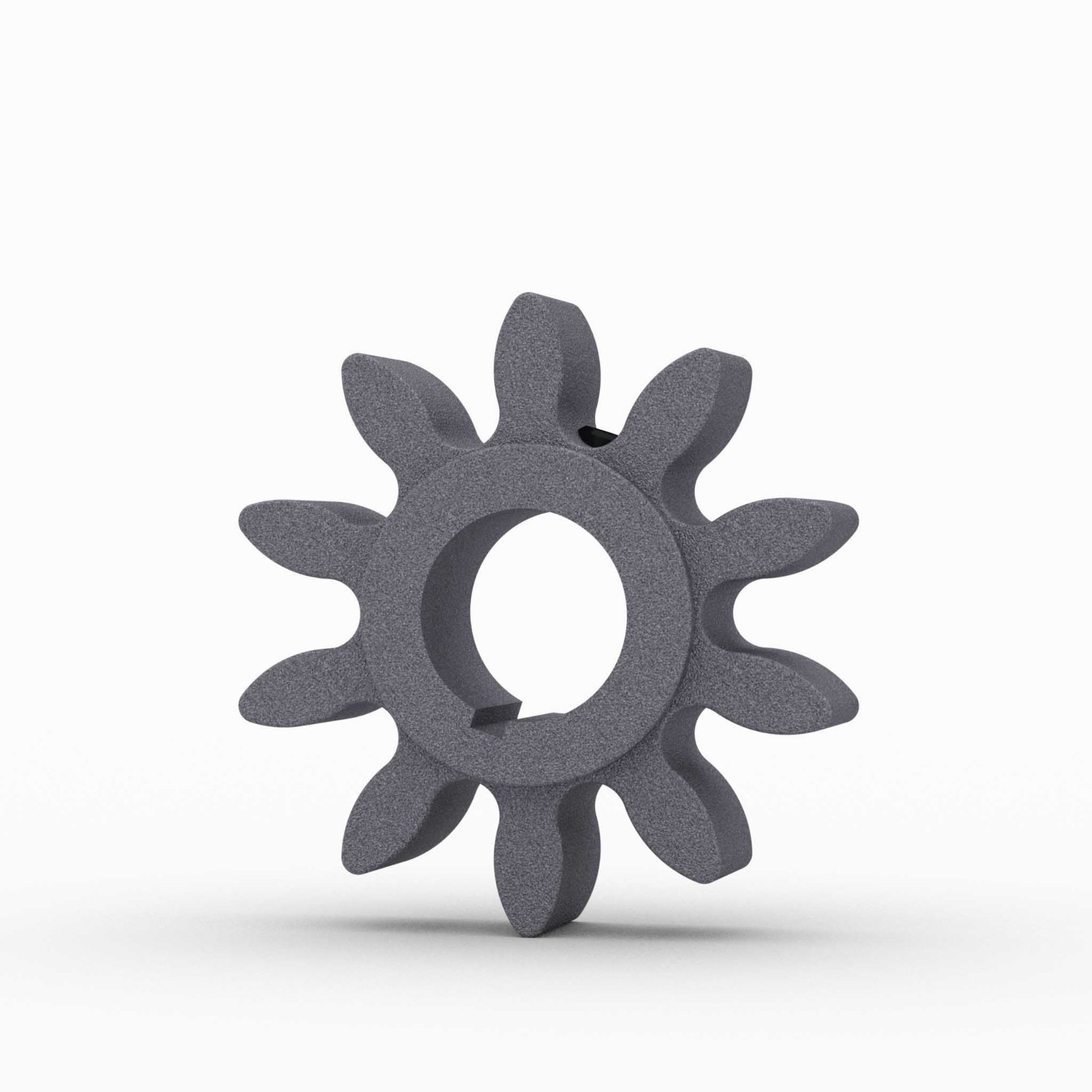 S312 - Star Gear, 10-Tooth, A-Hub, 1-1/2" Bore, 1-1/4" LTB, 1/4" Keyway, Cast Iron