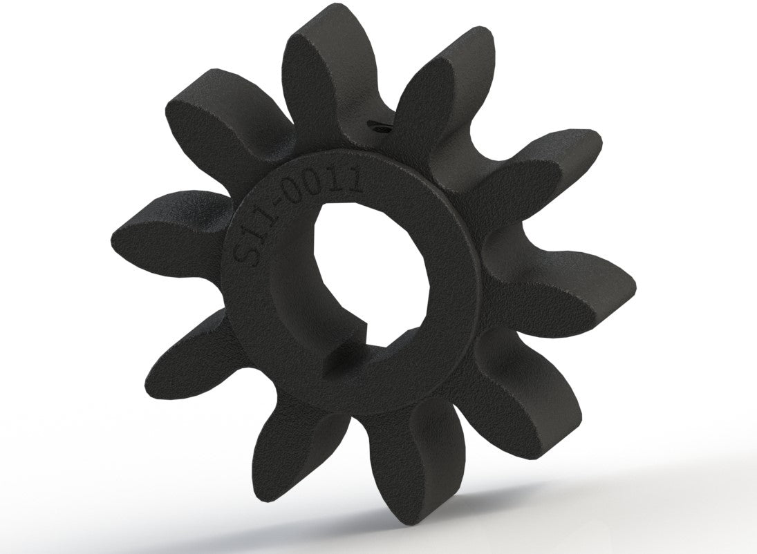 S323 - Star Gear, 10-Tooth, 1-1/2" Bore, 1-1/4" LTB, 3/8" Keyway, Cast Iron
