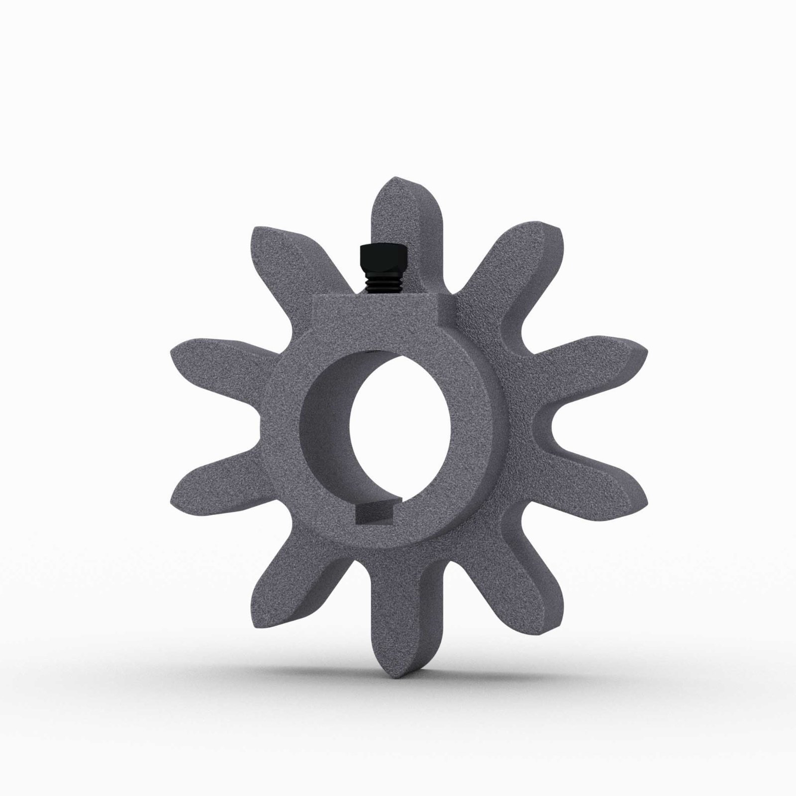 S324 - Star Gear, 10-Tooth, 4" PD, 5" OD B-Hub, 1-1/2" Bore, 1-3/4" LTB, Cooling Section, Cast Iron