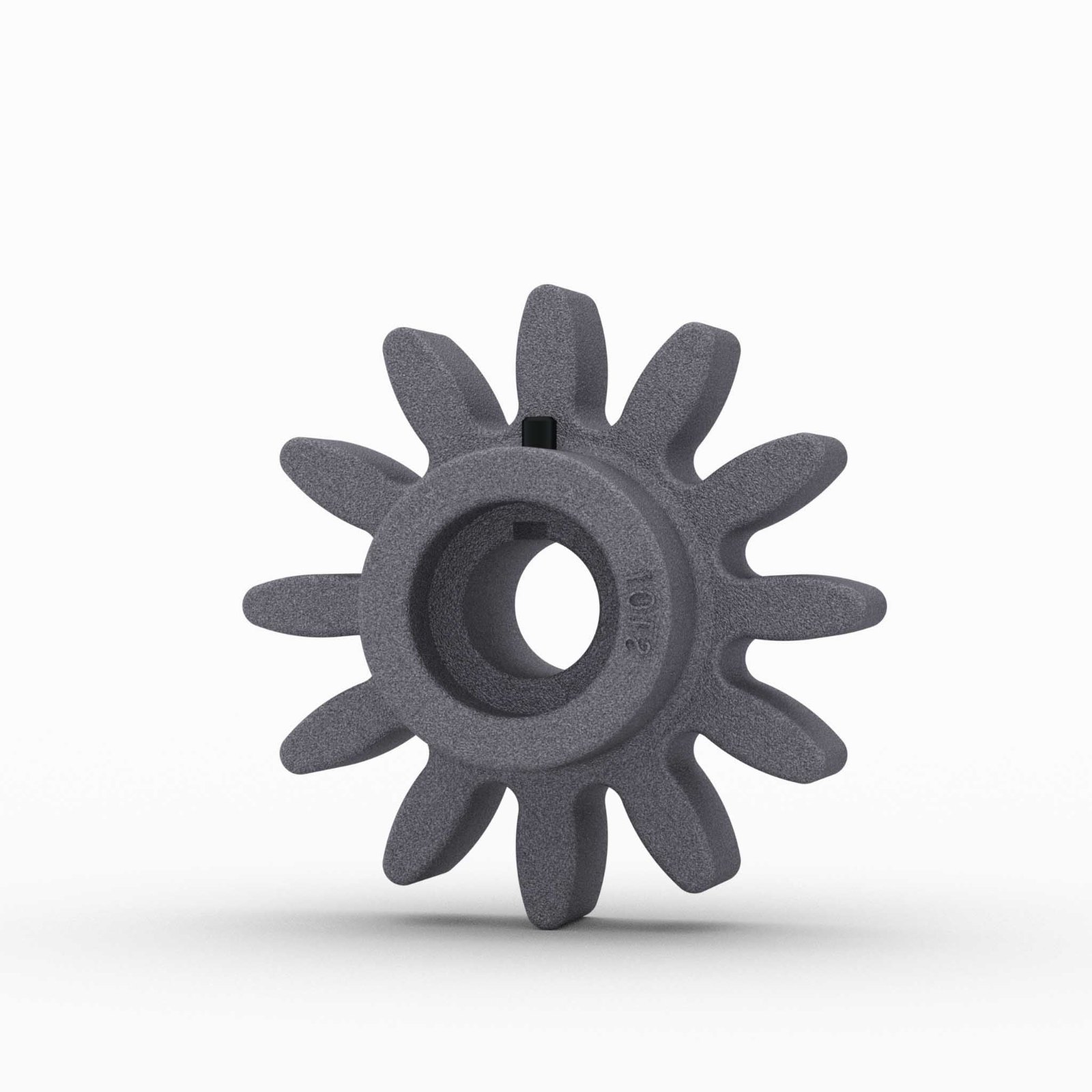 S101 - Star Gear, 12-Tooth, B-Hub, 1" Bore, 1-7/8" LTB, 1/4" Keyway, Cast Iron, Raute